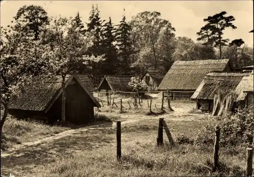 Ak Ostseebad Koserow auf Usedom, Fischerhütten