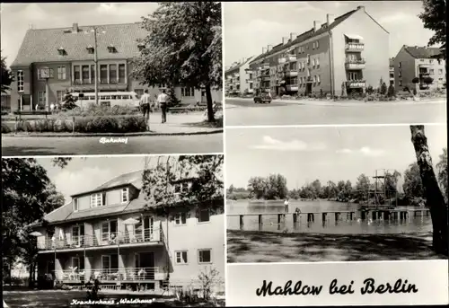 Ak Mahlow in Brandenburg, Bahnhof, Krankenhaus Waldhaus, Steg