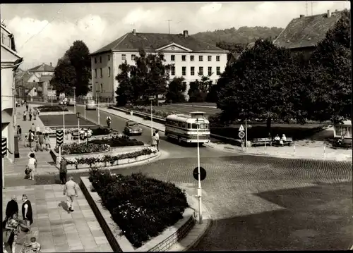 Ak Bad Frankenhausen am Kyffhäuser Thüringen, Anger, Bus, Passanten