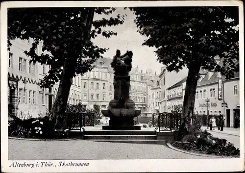 Ak Altenburg in Thüringen, Skatbrunnen, Deutsches Haus