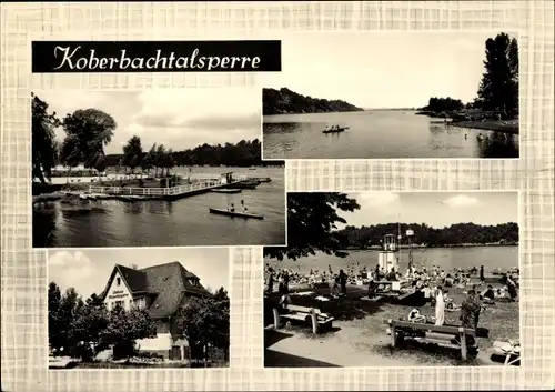 Ak Werdau in Sachsen, Koberbachtalsperre, Freibad, Gasthaus