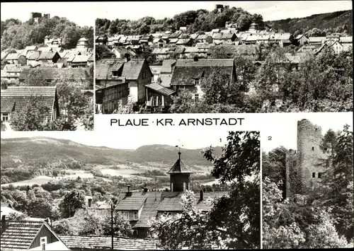 Ak Plaue in Thüringen, Teilortsansichten, Panorama