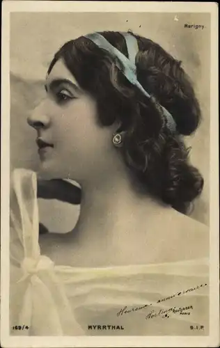 Ak Theaterschauspielerin Myrrthal, Seitenportrait