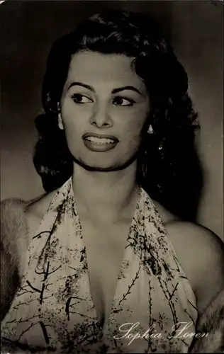 Ak Schauspielerin Sophia Loren, Portrait, Italienischer Film Aida