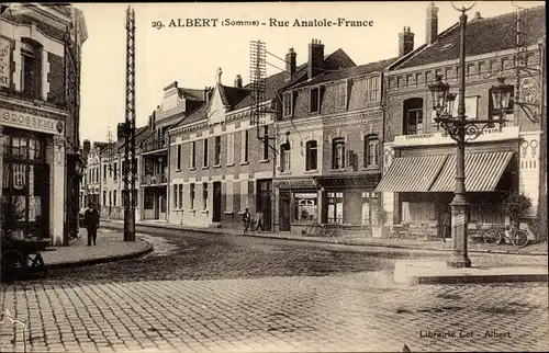 Ak Albert Somme, Rue Anatole-Frankreich