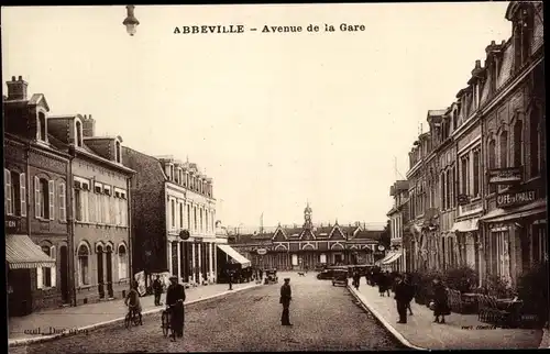 Ak Abbeville Somme, Avenue de la Gare