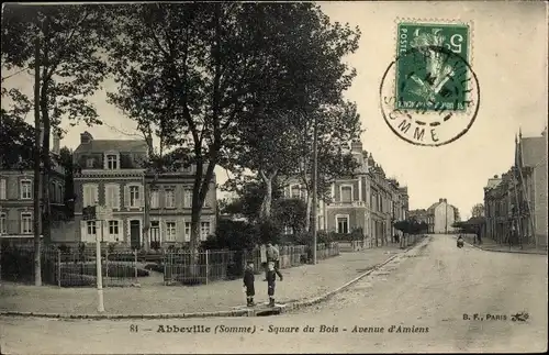 Ak Abbeville Somme, Square du Bois, Avenue d&#39;Amiens