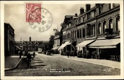 Ak Abbeville Somme, Avenue de la Gare