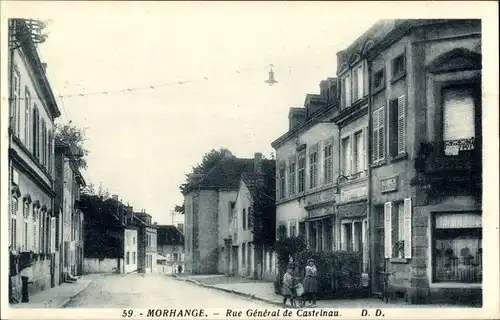 Ak Morhange Mörchingen Lorraine Moselle, Rue General Castelnau