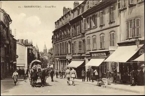 Ak Sarrebourg Sarrebourg Lothringen Moselle, Grande Rue