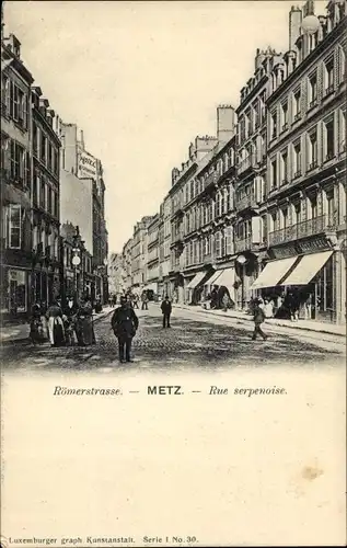 Ak Metz Moselle, Rue serpenoise