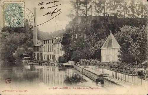 Ak Bar sur Seine Aube, Seine, Gerbereien