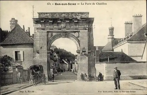 Ak Bar sur Seine Aube, Porte de Chatillon
