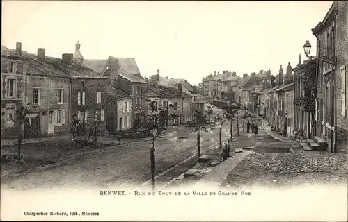 Ak Renwez-Ardennes, Rue du Bout de la Ville und Grande Rue