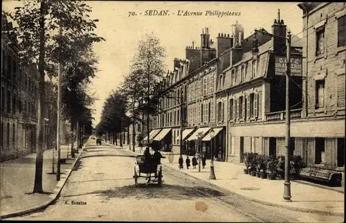 Ak Sedan Ardennes, Avenue Philippoteaux