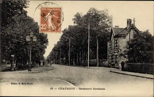 Ak Chaumont Maine et Loire, Boulevard Gambetta