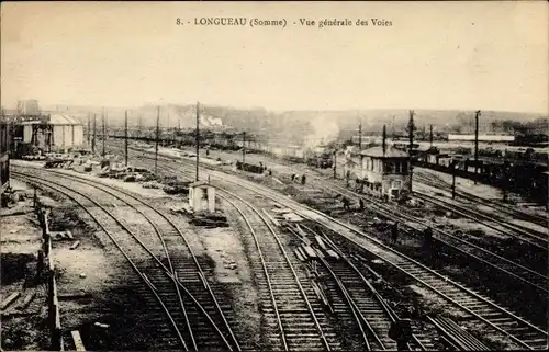 Ak Longeau Haute-Marne, Gesamtansicht der Routen