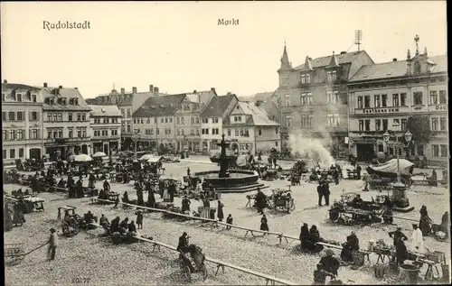 Ak Rudolstadt in Thüringen, Markt