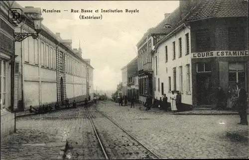 Ak Messines Mesen Westflandern, Lower Street und Royal Institution, Außenansicht