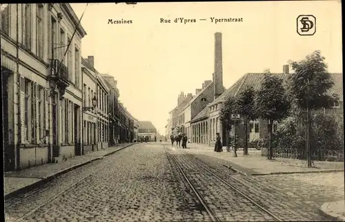 Ak Messines Mesen Westflandern, Rue d&#39;Ypern