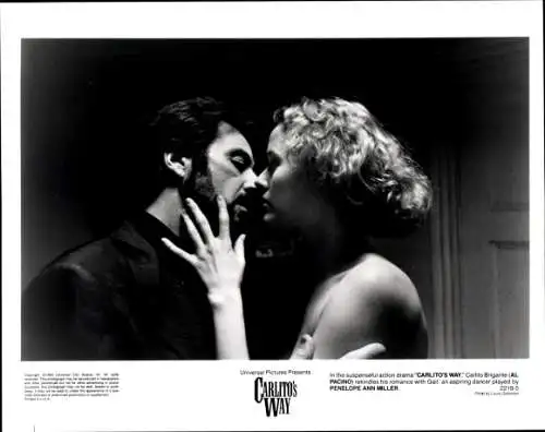 Foto Schauspieler Al Pacino, Penelope Ann Miller, Filmszene Carlito's Way, Pressefoto