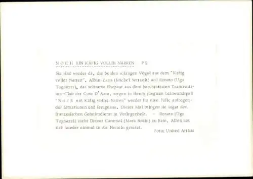 Pressefoto Filmszene, Noch ein Käfig voller Narren, Mark Bodin, Ugo Tognazzi