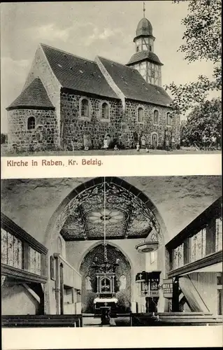 Ak Raben Rabenstein im Fläming, Kirche, Inneres, Altar