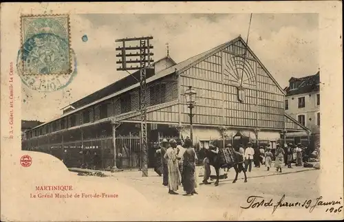 Ak Fort de France Martinique, Le Grand Marché