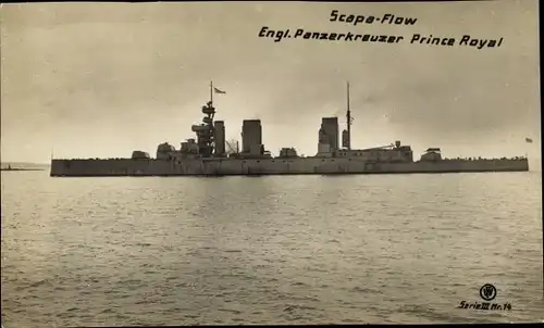 Ak Englischer Panzerkreuzer Prince Royal, Scapa Flow, Royal Navy