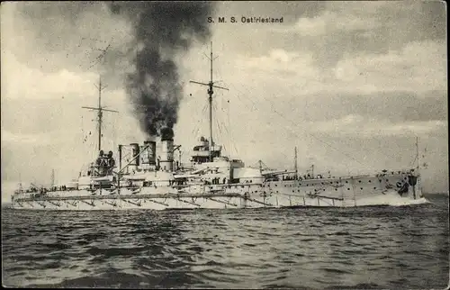 Ak Deutsches Kriegsschiff, SMS Ostfriesland, Kaiserliche Marine