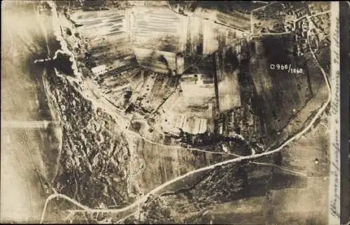 Foto Ak Chermizy Aisne, Fliegeraufnahme