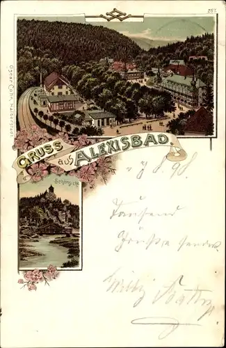 Litho Alexisbad Harzgerode am Harz, Panorama, Schönsicht