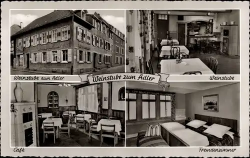 Ak Mosbach im Neckar Odenwald Kreis, Weinstube zum Adler, Gramlich, Cafe