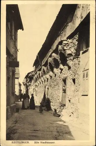 Ak Reutlingen in Württemberg, alte Stadtmauer