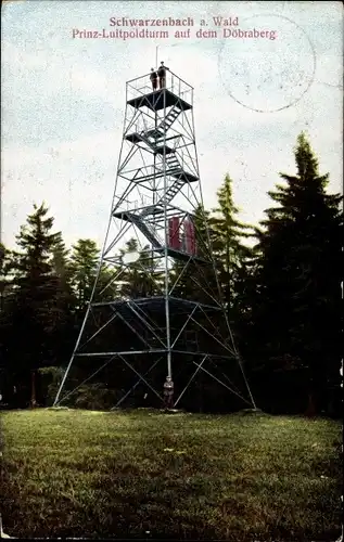 Ak Schwarzenbach am Wald Oberfranken, Prinz Luitpold Turm auf dem Döbraberg