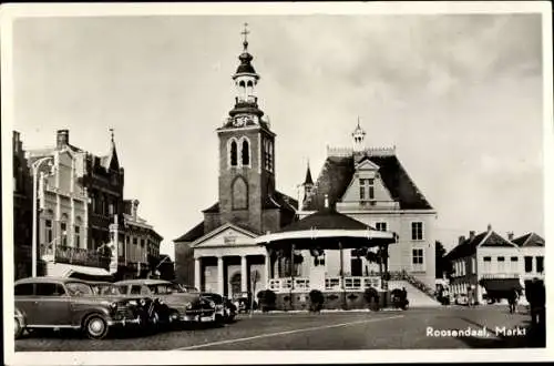 Ak Roosendaal Nordbrabant Niederlande, Markt, Autos