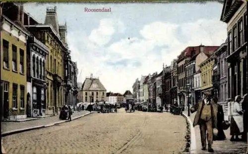 Ak Roosendaal Nordbrabant Niederlande, Straßenpartie