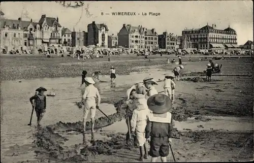 Ak Wimereux Pas de Calais, La Plage