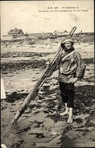 Ak Wimereux Pas de Calais, Jacques, un des baigneurs de la Plage