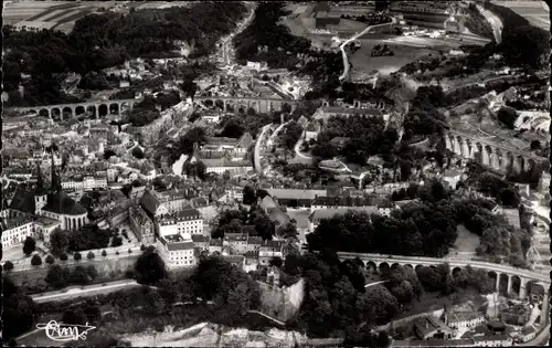 Ak Luxemburg Luxembourg, Vue panoramique aerienne