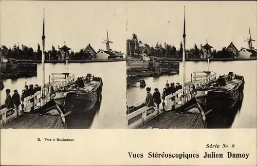 Stereo Ak Buiksloot Amsterdam, Hafen, Windmühle