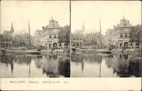 Stereo Ak Haarlem Nordholland Niederlande, Weizenmarkt