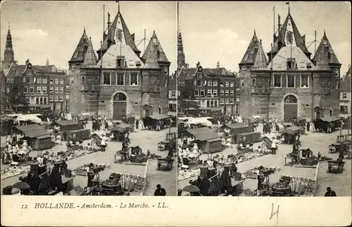 Stereo Ak Amsterdam Nordholland Niederlande, Markt