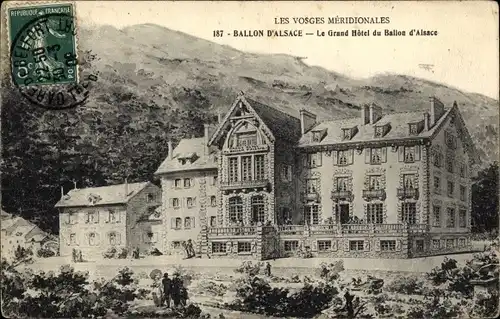 Künstler Ak Ballon d&#39;Alsace Vosges, Grand Hotel