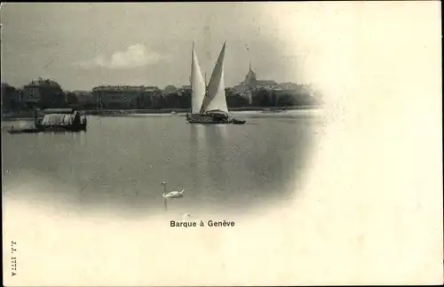 Ak Genève Genf Stadt, Segelpartie auf dem See