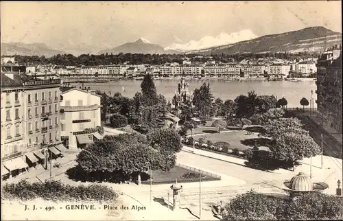 Ak Stadt Genf, Place des Alpes, Musical Boxes