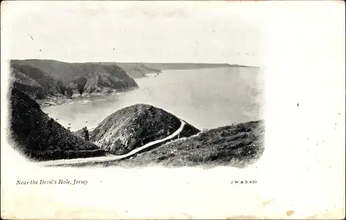 Ak Channel Island Jersey, in der Nähe des Teufelslochs