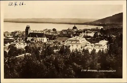 Ak Bregenz am Bodensee Vorarlberg, Gesamtansicht, Landungsplatz