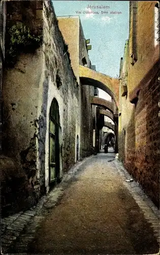 Ak Jerusalem Israel, Via Dolorosa, Leidensweg