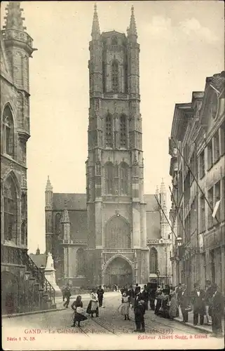 Ak Gand Gent Ostflandern, Kathedrale Saint Bayon